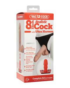 Ultra Harness 2 Set 3 w/8" Realistic Dong & Powder