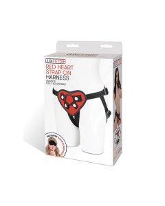 Lux Fetish Red Heart Strap On Harness Set