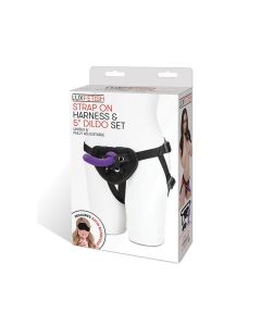 Lux Fetish 5" Dildo w/Strap On Harness Set