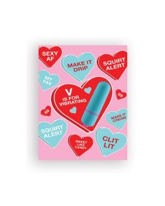 Vibe Hearts Naughty Greeting Card w/Rock Candy Vibrator & Fresh Vibes Towelettes