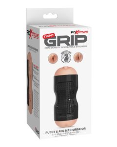 PDX Extreme Tight Grip Dual Density Squeezable Strokers - Pussy & Ass