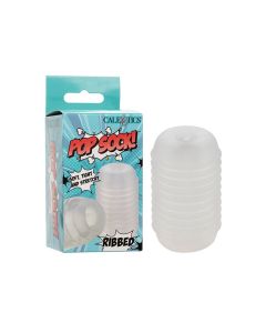 Pop Sock Ribbed Masturbator - Clear