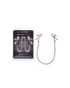Nipple Play Crystal Chain Nipple Clamps - Pink