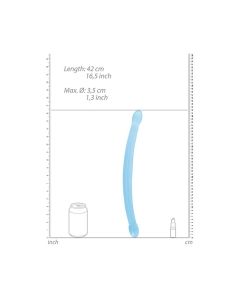 Shots RealRock Clear Double Dildo - Blue
