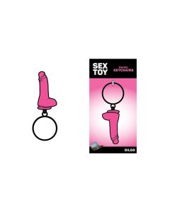 Wood Rocket Sex Toy Dildo Keychain - Pink