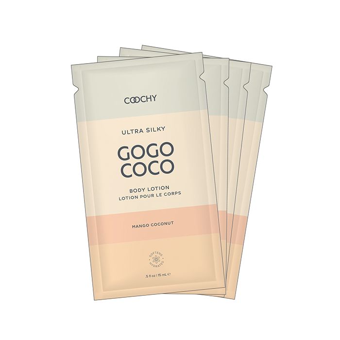COOCHY Ultra Silky Body Lotion Bulk Bag - .35 oz Mango Coconut Foil Bag of 24