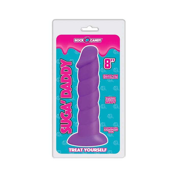 Rock Candy Suga Daddy 8" Silicone Dildo - Pink
