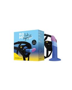 ROMP Piccolo 3 Color 5.5" Dildo Pegging Kit - Blue