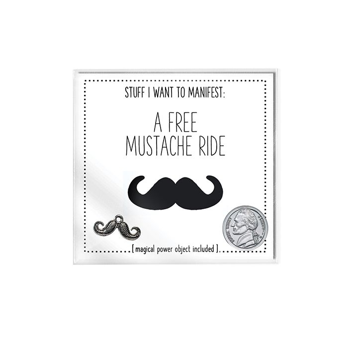 Warm Human A Free Mustache Ride Mini Card & Charm