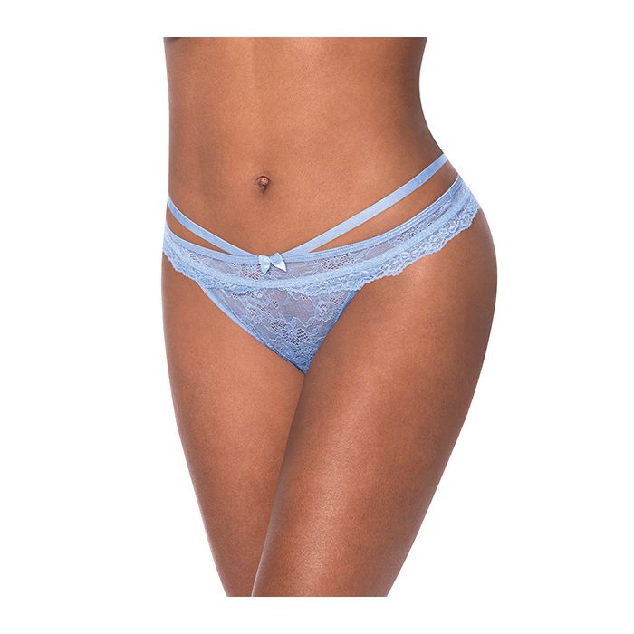 Ooh La Lace Peek-a-Boo Cheeky Panty Periwinkle S/M